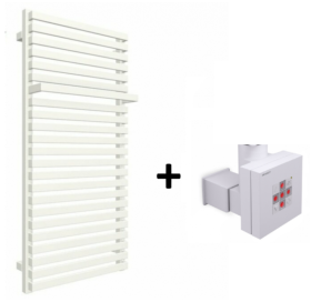 Рушникосушка Terma City 1050x600 Ral soft 9016 E8+ split 800W + Терморегулятор прихованого монтажу Terma KTX2 White WLCIT105060KS96E8TS1D+WEKT2K916S