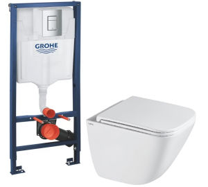 Інсталяційна система Grohe Rapid SL 38772001 з підвісним унітазом VENTA LIST Tornado 3.0 та кришкою 94362