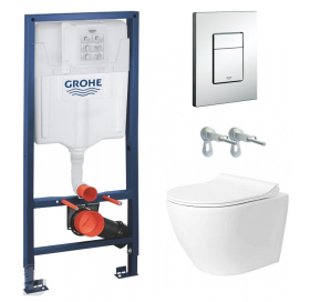Комплект: Інсталяційна система Grohe Rapid SL 38772001+Унітаз підвісний VENTA RIMLESS URBAN безободковий з дюропластом soft-close 97027, (38772001+97027)