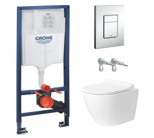 Комплект: Инсталляционная система Grohe Rapid SL 38772001+Унитаз подвесной VENTA RIMLESS URBAN безободковый с дюропластом soft-close 97027, (38772001+97027)