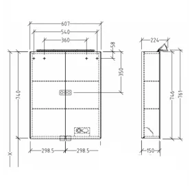 Дзеркальна шафа VILLEROY & BOCH MY VIEW ONE 60 СМ A4396000