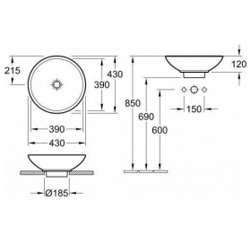 Умивальник VILLEROY & BOCH LOOP & FRIENDS d-43 см 51440101