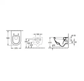 Унитаз подвесной Villeroy & Boch SUBWAY 2.0 без сидения  56001001