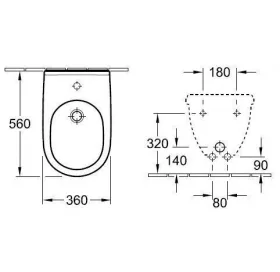 Біде підвісне Villeroy & Boch O.novo 54600001