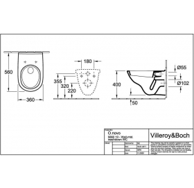 Унітаз підвісний Villeroy & Boch O.Novo 5660H101 + сидіння soft closing 9М38S101