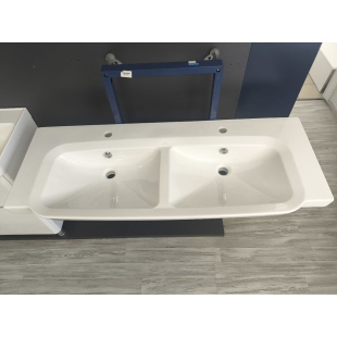 Умывальник двойной подвесной прямоугольный на два смесителя Villeroy&Boch SENTIQUE 130х52 см (5126D1R2) (Сантехнический недолив)