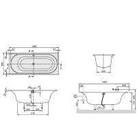 Ванна прямокутна VILLEROY & BOCH Cetus 180x80см UBQ180CEU2V-01 + ніжки U99740000