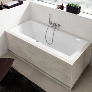 Ванная квариловая прямоугольная VILLEROY&BOCH SQUARO EDGE 12 180*80см с ножками и сливом-переливом UBQ180SQE2DV-01