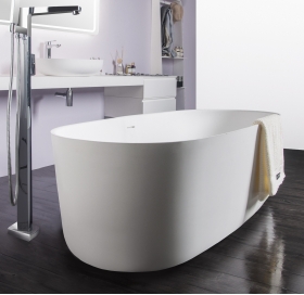 Ванна VOLLE отдельностоящая каменная Solid surface 1680*800*530 мм, 12-40-036