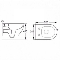 Унітаз підвісний VOLLE OLIVA Rimless сидіння тверде slim slow-closing, 13-45-165