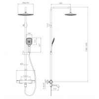 Душевая система с термостатическим смесителем и ручным душем Volle Sistema E 1580.090401