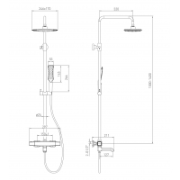 Душевая система с термостатическим смесителем и ручным душем Volle Sistema P 1584.090501