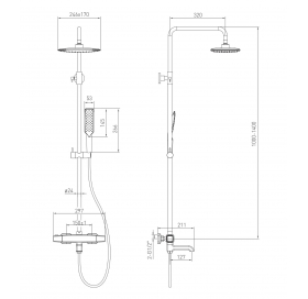Душевая система с термостатическим смесителем и ручным душем Volle Sistema P 1584.090501