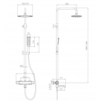 Душевая система с термостатическим смесителем и ручным душем Volle Sistema P 1584.090601