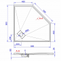 Душевой пятиугольный поддон Weston WT5 90x90x3.4 чёрный WPD-P-90x90-B