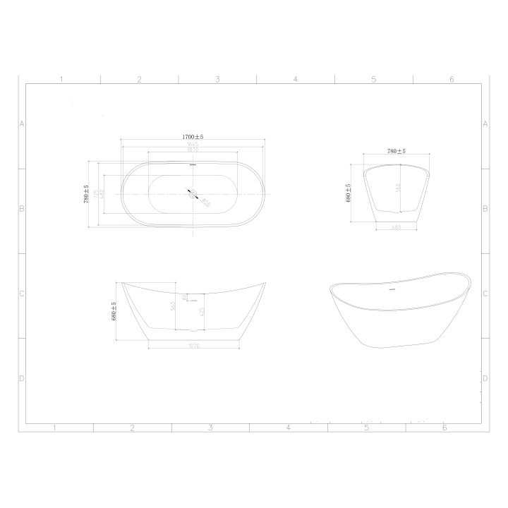 Ванна окремостояча Insana Amina 170x78x68 ( А0056294 )