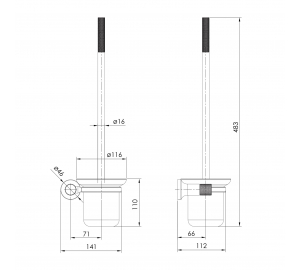 Щетка для унитаза Imprese BRENTA, хром ZMK071901260