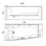 Ванна акриловая гидромассажная Volle 1700x75x63 см левая 12-88-102/L
