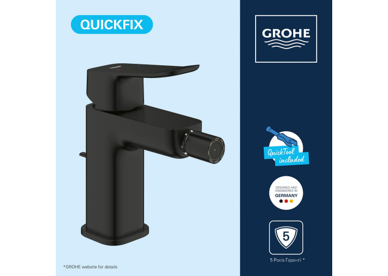 Змішувач для біде Grohe QuickFix Dice (чорний матовий) 1018772430