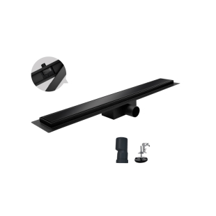 Душевой трап из нержавеющей стали Koer FD08-70x600-Glass Black 70x600мм из стекл. панелью (KR5140)