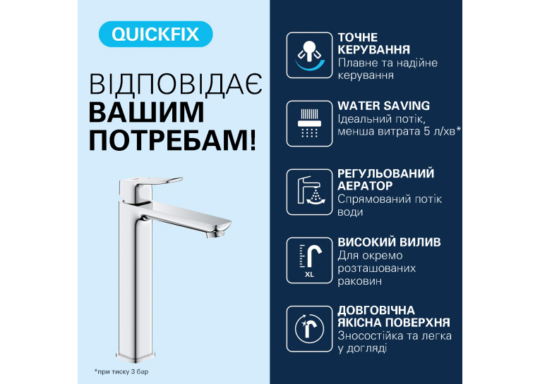 Смеситель для раковины Grohe QuickFix Dice XL-Size 1018920000