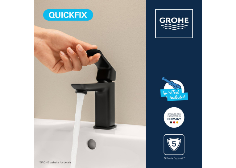 Смеситель для раковины Grohe QuickFix Dice S-Size 1018572430 с донным клапаном