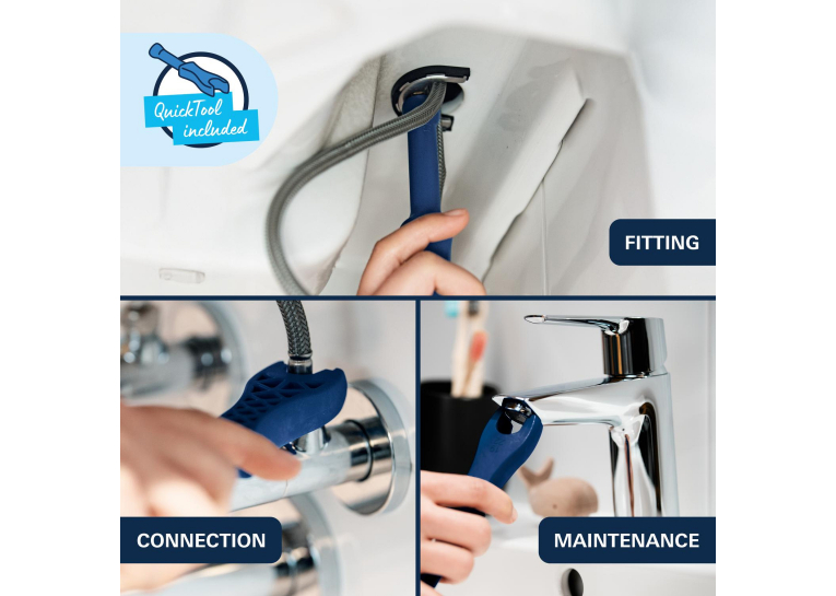 Змішувач для раковини Grohe QuickFix Dice M-Size 1018322430 з донним клапаном