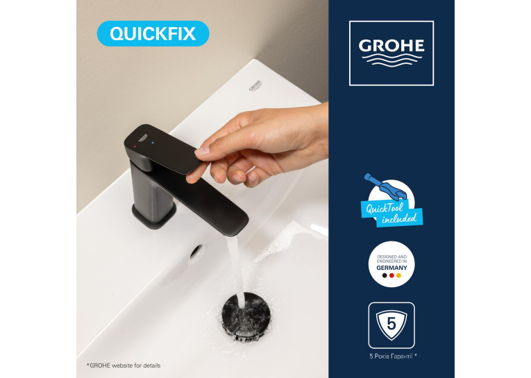 Смеситель для раковины Grohe QuickFix Dice ES S-Size 1018612430 с донным клапаном