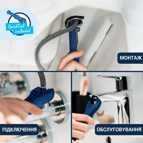 Змішувач для раковини Grohe QuickFix Dice M-Size 1018330000 з донним клапаном