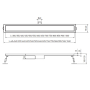 Душевой трап из нержавеющей стали SUS304 Koer FD29-70x800 (KR3281)