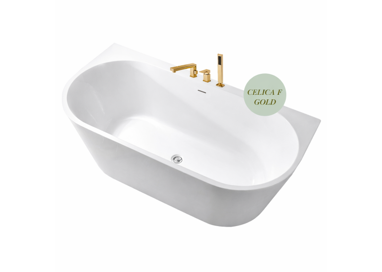 Ванна окремостояча Insana WB-Celica F gold 170x80x58  + Змішувач Insana Золото ( А0060801 )