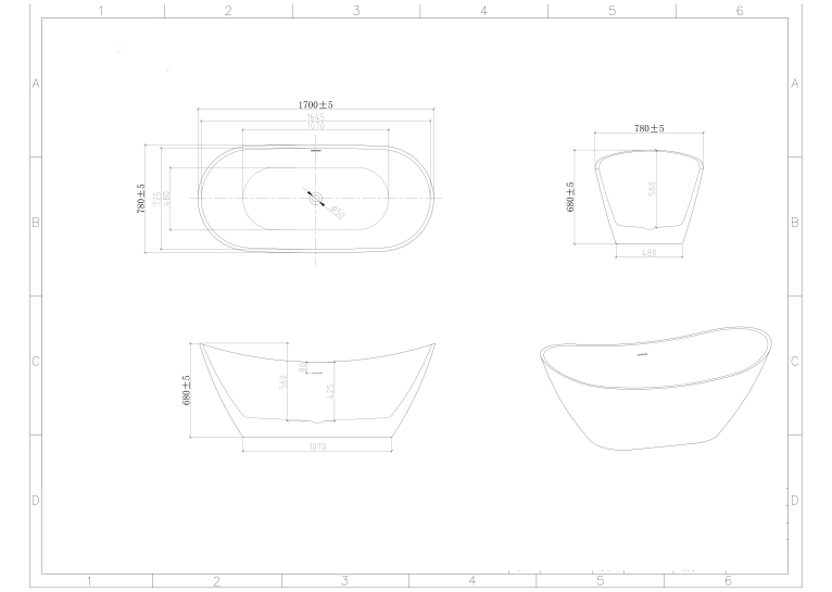 Ванна окремостояча Insana Amina 170x78x68 ( А0056294 )