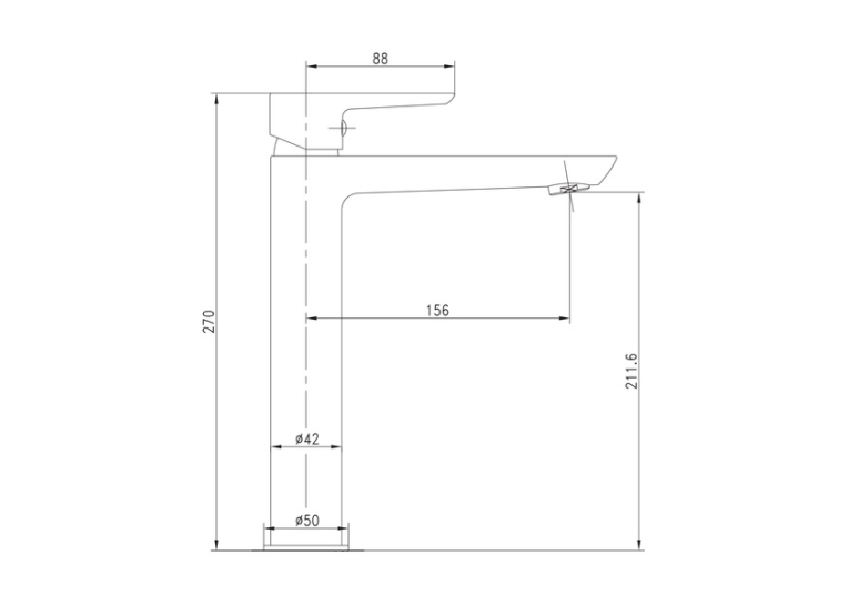 Смеситель для раковины IMPRESE BRECLAV, высокий, 05245WH