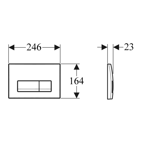Кнопка змиву Geberit Delta 50, чорний пластик глянцевий 115.105.DW.1