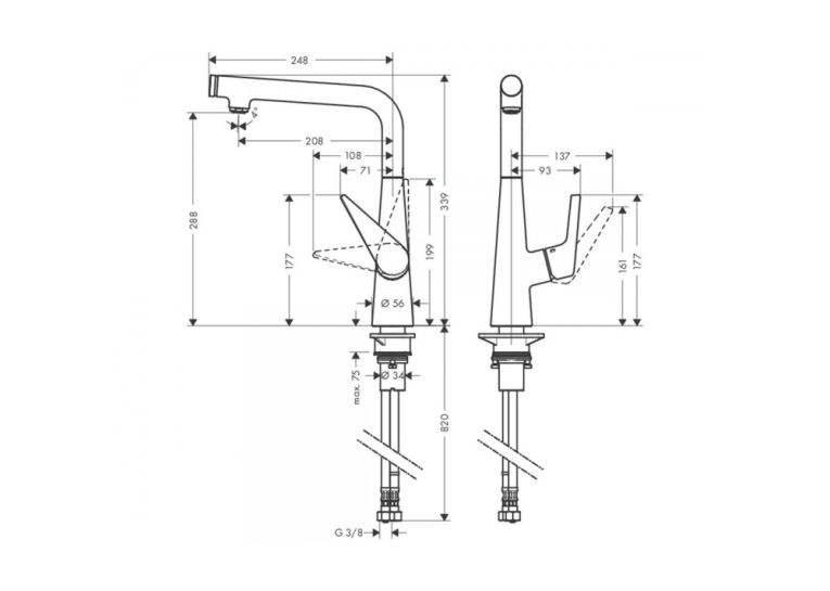 Змішувач для кухні Hansgrohe Talis Select S 72820000 (Пошкоджене пакування)