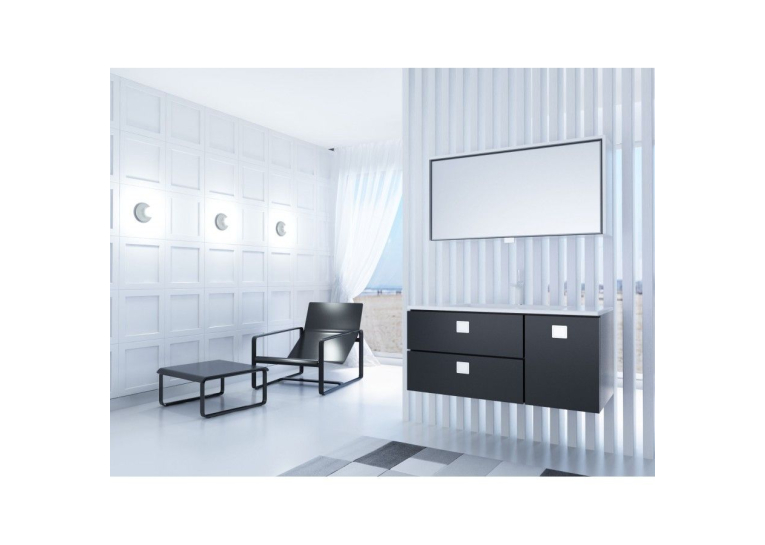 Тумба Botticelli Rimini Rm-100-1 чорна з умивальником Marlen-100