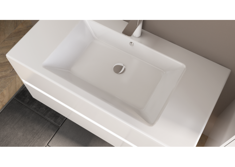 Тумба Botticelli Torino Tr-100 белая с умывальником Marlen-100