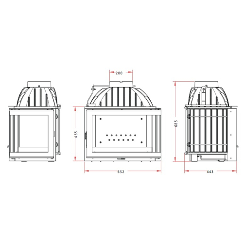 Каминная топка INVICTA Foyer d’angle VD ПРАВОЕ СТЕКЛО Антрацит 6264-72