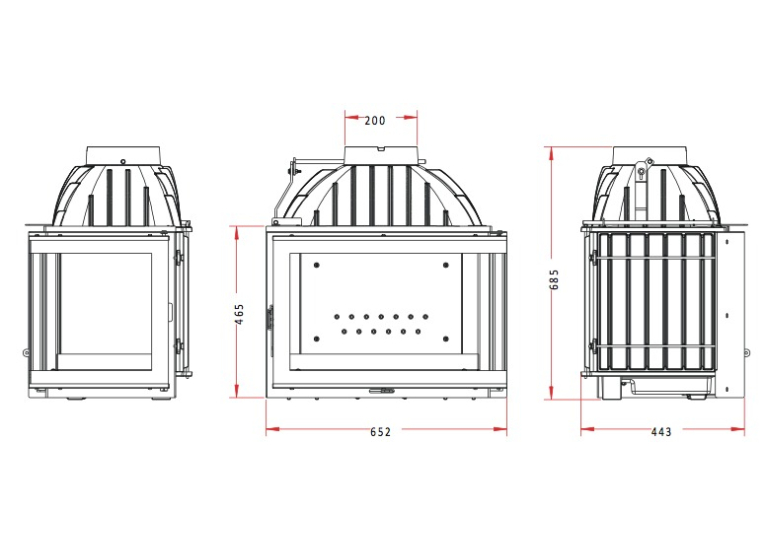 Піч-камін Foyer d’angle VD праве скло Антрацит 6264-72