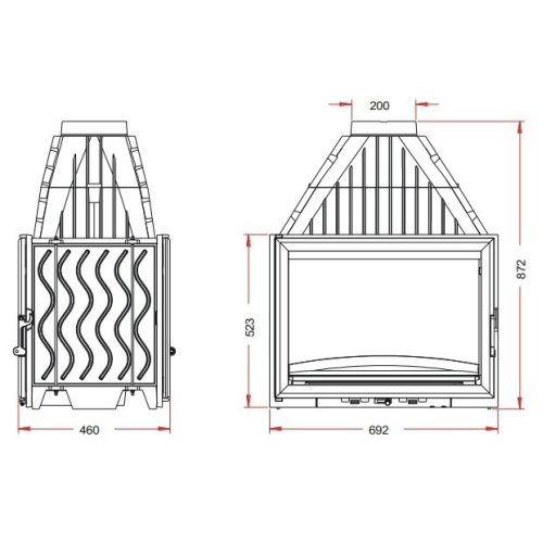 Каминная топка INVICTA 700 Double face Антрацит 6278-44