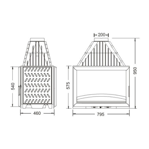 Каминная топка INVICTA 800 Grande Vision Double Face Антрацит 6282-44