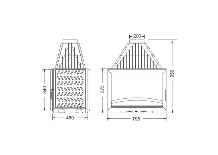 Піч-камін INVICTA 800 Grande Vision Double Face Антрацит 6282-44