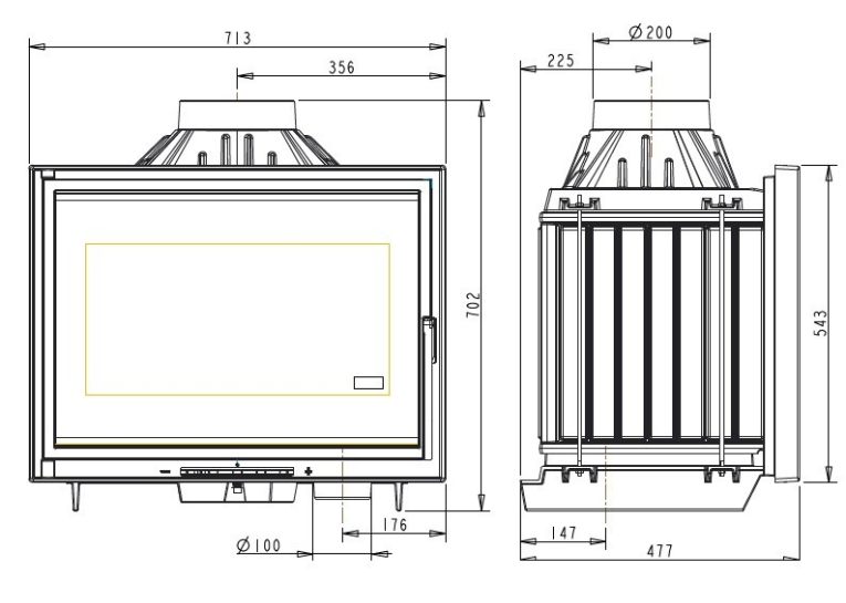 Піч-камін INVICTA 700 Air control Антрацит 6470-43
