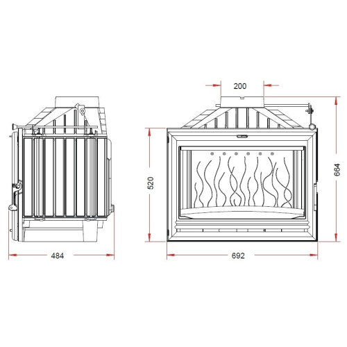 Каминная топка INVICTA 700 OPTION Антрацит 6774-75