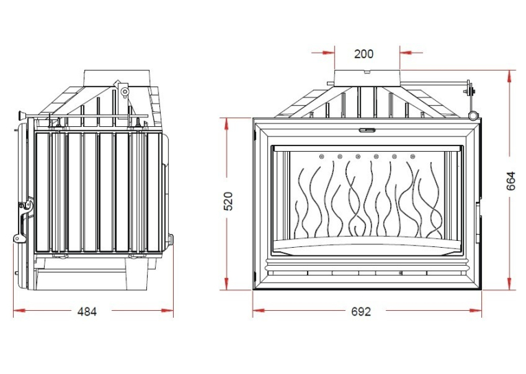 Піч-камін INVICTA 700 OPTION Антрацит 6774-75