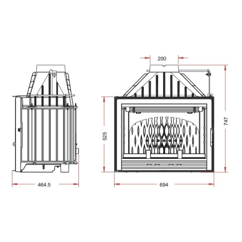 Каминная топка INVICTA 700 Compact Антрацит 9274-75
