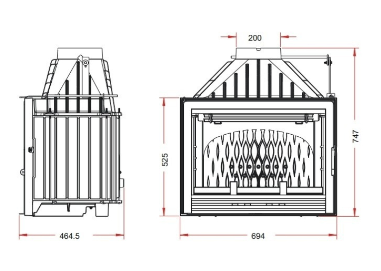 Піч-камін INVICTA 700 Compact Антрацит 9274-75