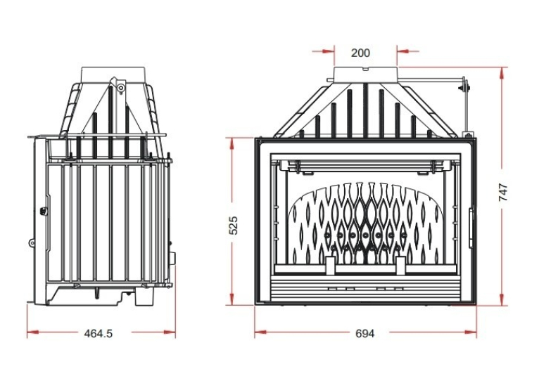 Піч-камін INVICTA 700 Compact Антрацит 9274-75