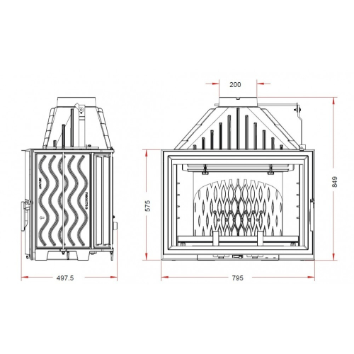 Каминная топка INVICTA 800 Grande Vision Антрацит 9281-75