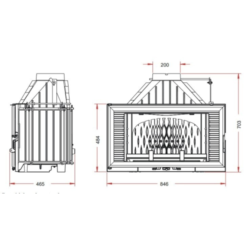 Каминная топка INVICTA 840 Horizontal Антрацит 9284-75